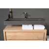 Forzalaqua Bellezza wastafel - 100.5x51.5x9cm - 1 kraangat - gezoet hardsteen (zwart) SW67749